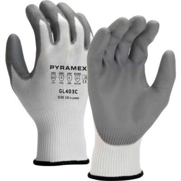 Pyramex Polyurethane HPPE Liner A2 Cut Premium Cut-Resistant Gloves, Size Small - Pkg Qty 12 GL403CS